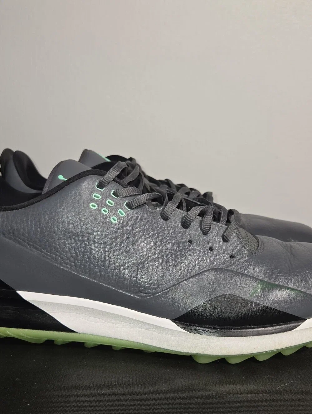 Jordan ADG 3 Low Top Golf Sneakers Lace-Up Dark Grey Green Glow CW7242-002 Sz 14